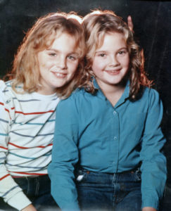 Drew Barrymore and Jennifer Ward on the set of 'Firestarter', 1984, filmed in Wilmington, North Carolina.